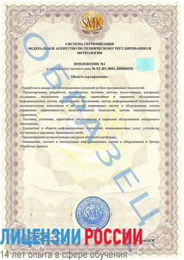 Образец сертификата соответствия (приложение) Серов Сертификат ISO 27001